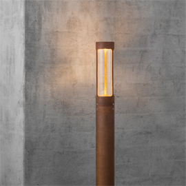 Helix Corten Bollard Light